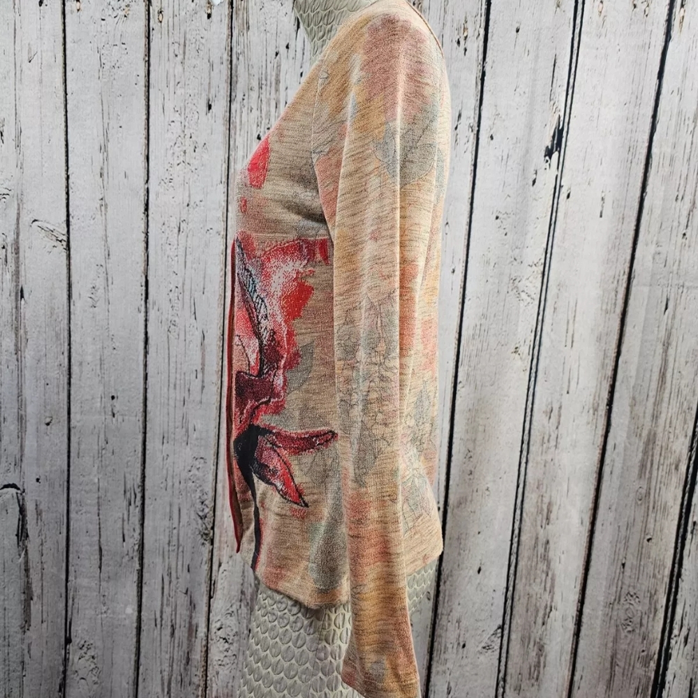 Aldo‎ Martins Fine Silk Multicolor Lightweight Cardigan Sweater Women's 8 EUC - Picture 5 of 8